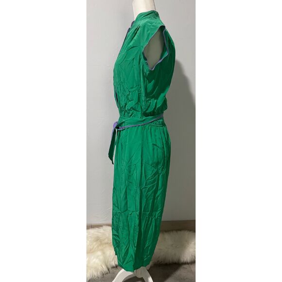 Dian Von Furstenbuerg vintage green elastic waist dress 8 - Picture 5 of 8